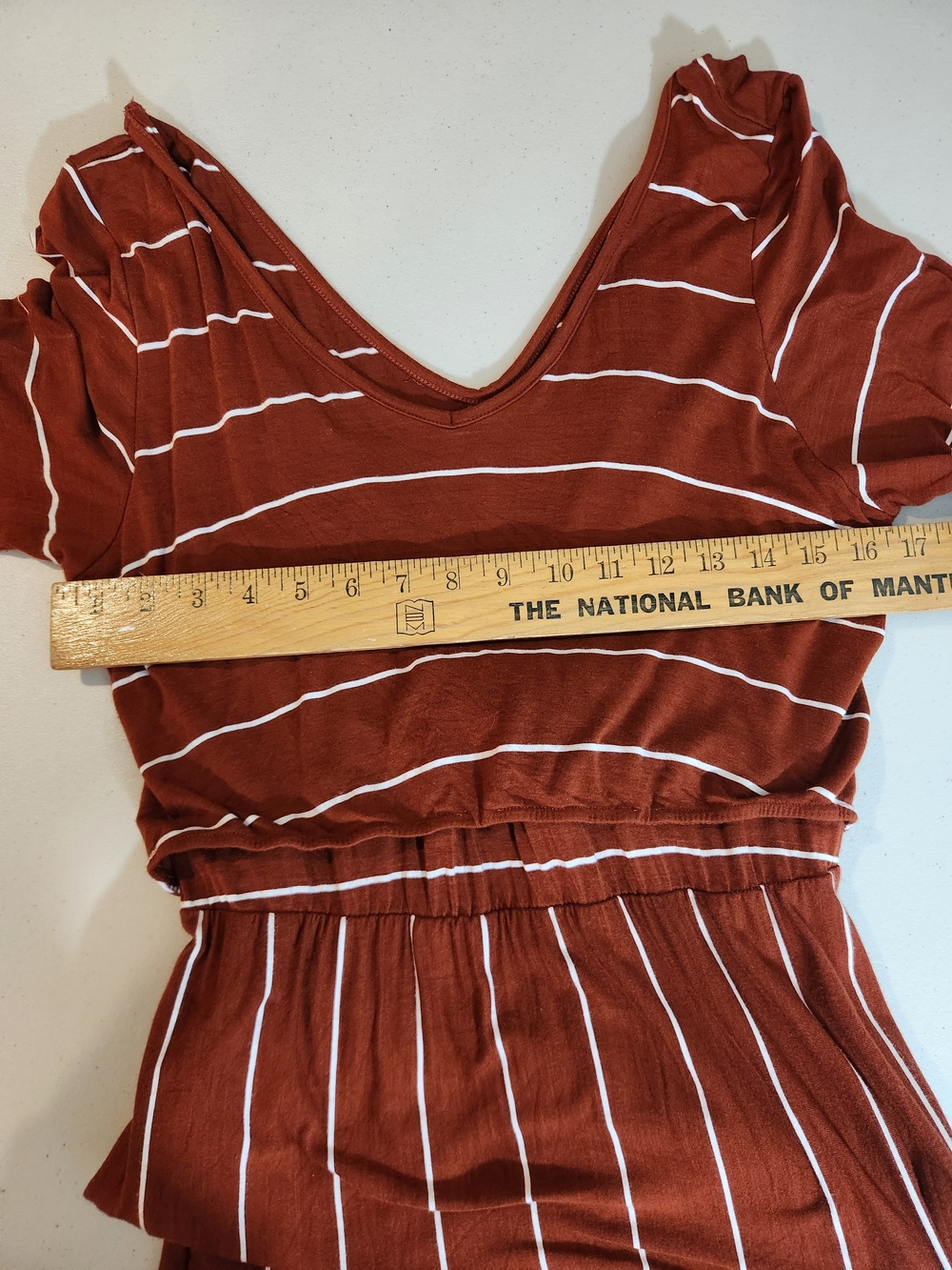 Latched Mama Rust Burnt Orange Striped Maxi Dress Breastfeeding Nursing Autumn - Picture 8 of 8